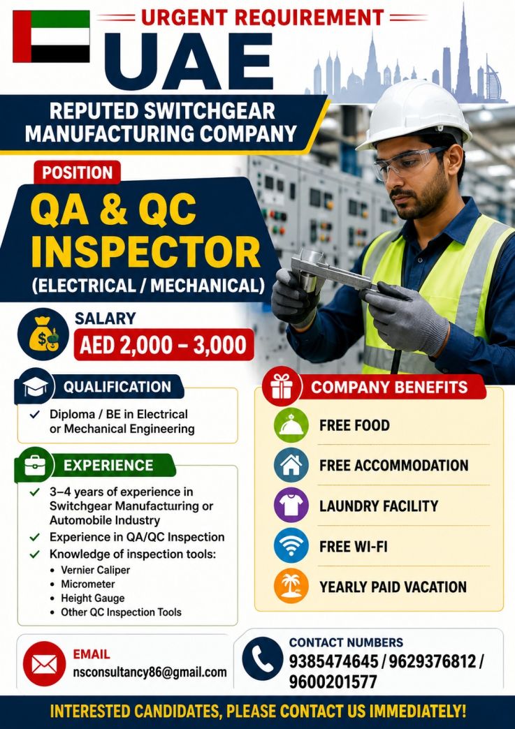 Leading switchgear manufacturing company requirement uae