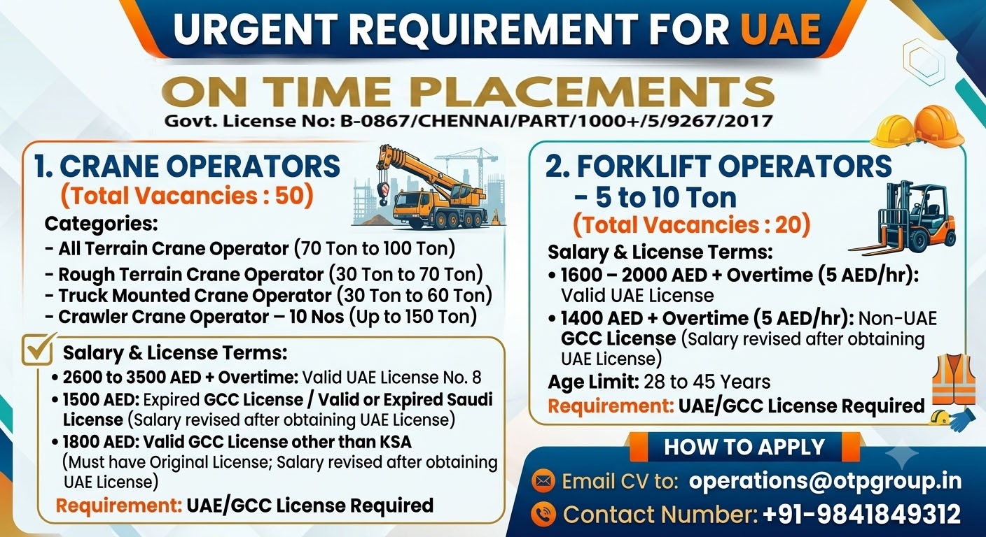 Urgent Requirement for UAE - Al-Faris