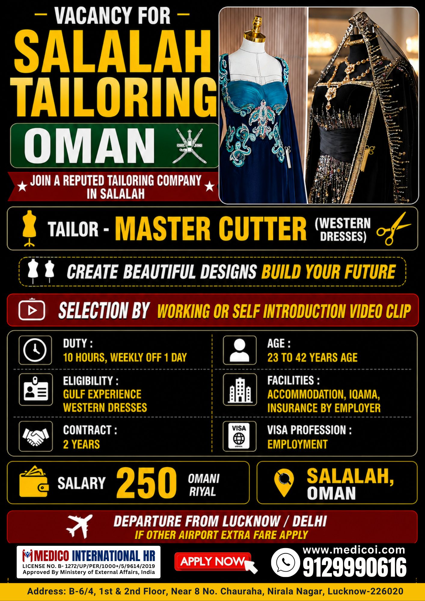 Tailor - Master Cutter (Western Dresses)