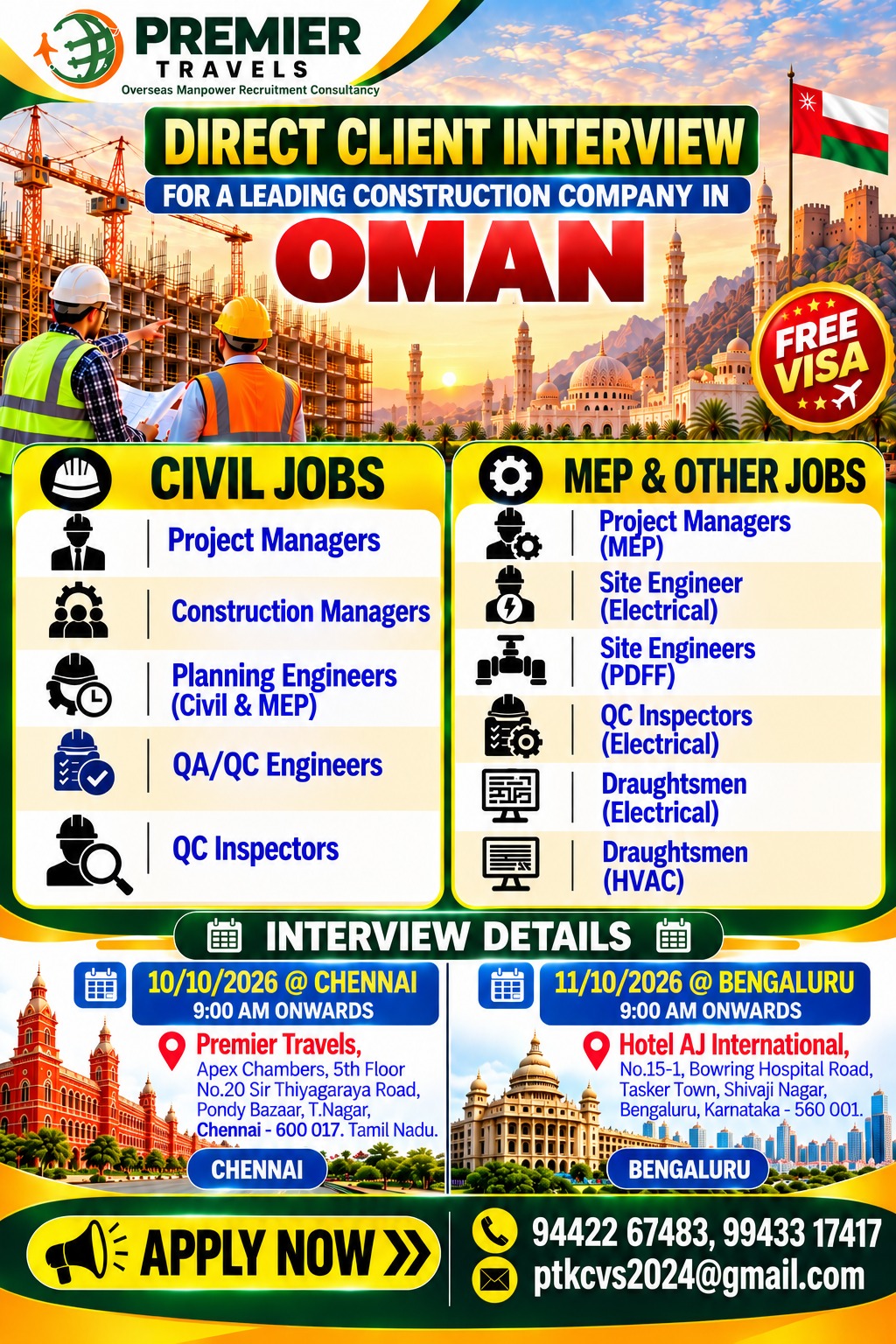 Direct Client Interview  for Oman — Premier Travels, Oman