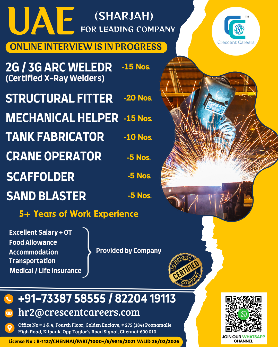 🚨 UAE (SHARJAH) – URGENT HIRING 🚨 — Crescent Careers, UAE, UAE