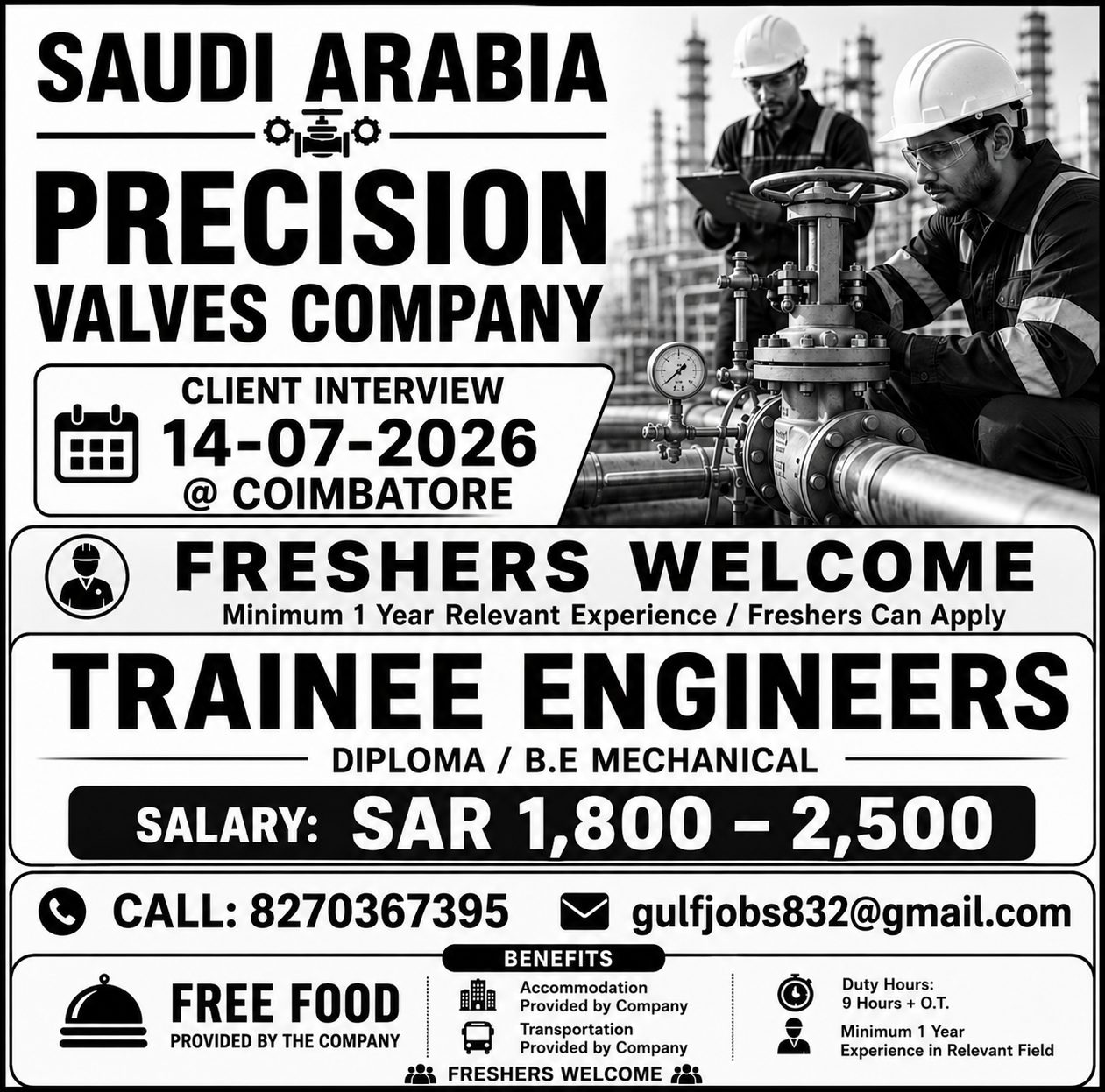 Trainee Engineerss — VG TRAVELS, Saudi Arabia, Saudi Arabia