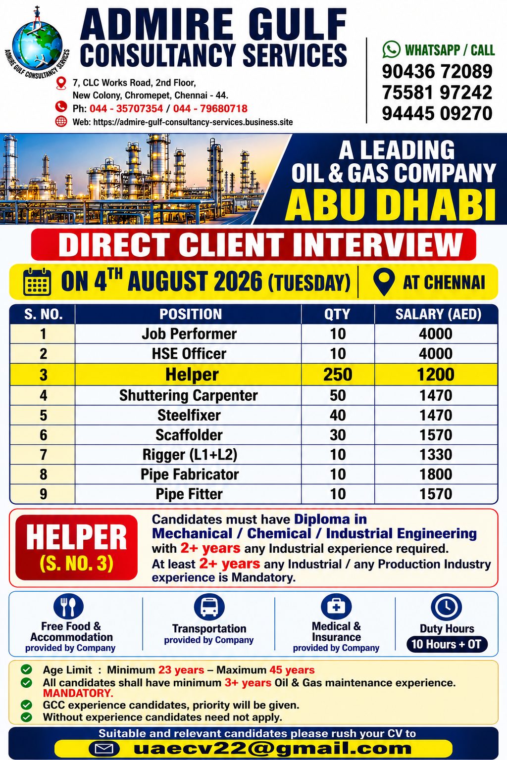 Oil & Gas Company Abu Dhabi - Direct Client Interview