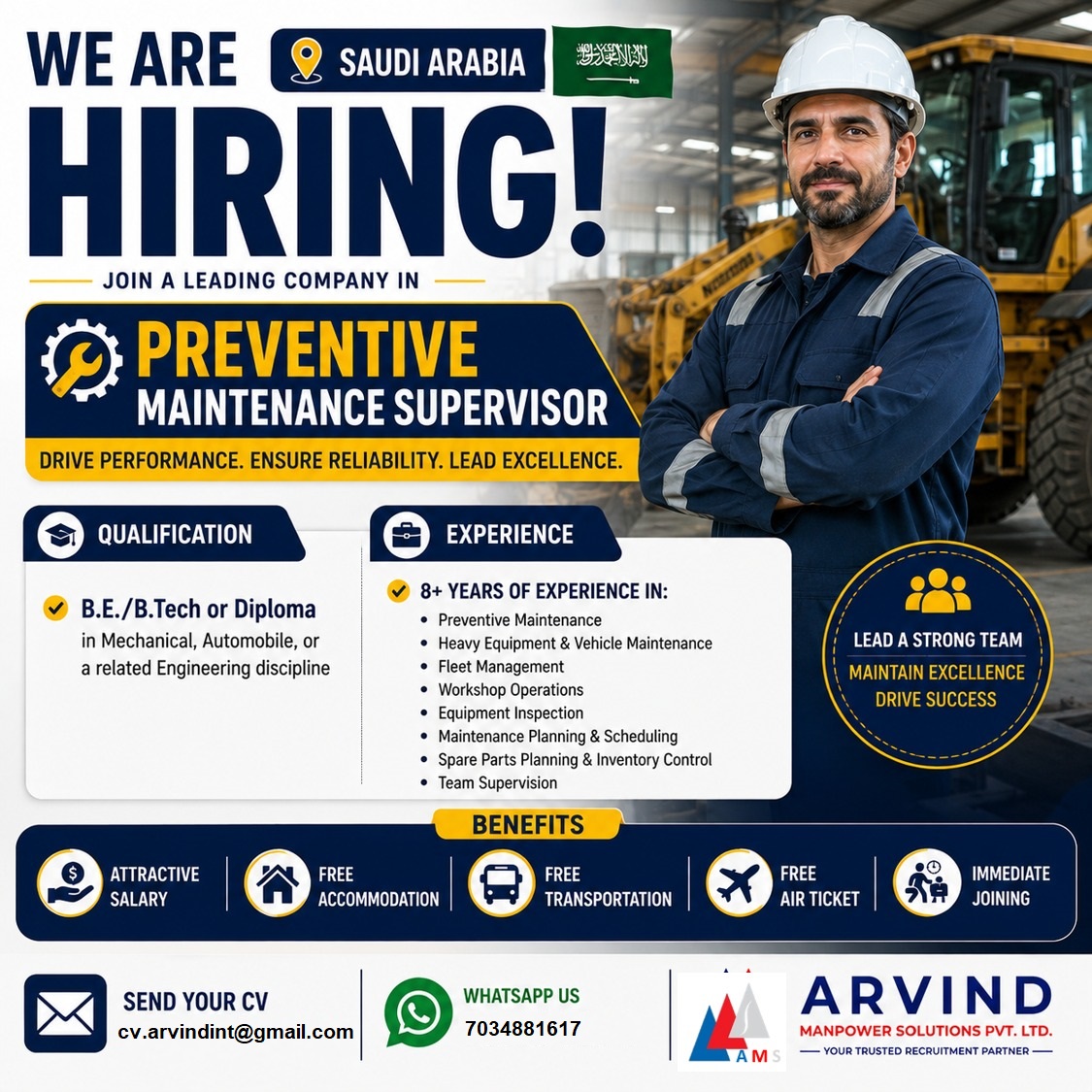 Preventive Maintenance Supervisor