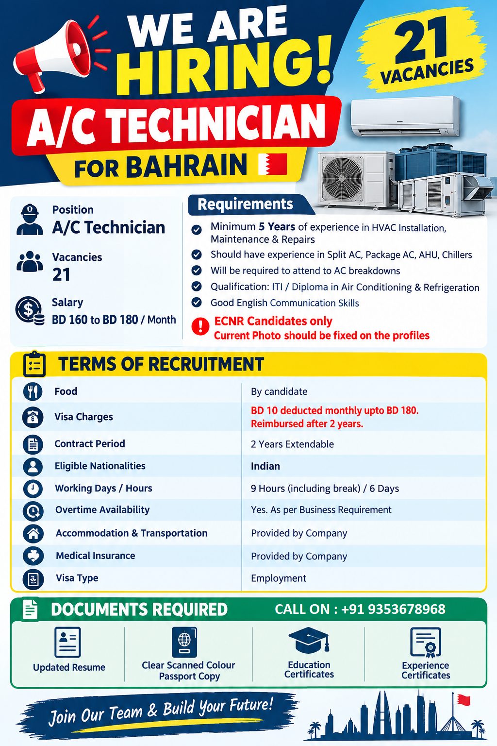 A/C Technician — ANTLER CONSULTING, BHARAIN