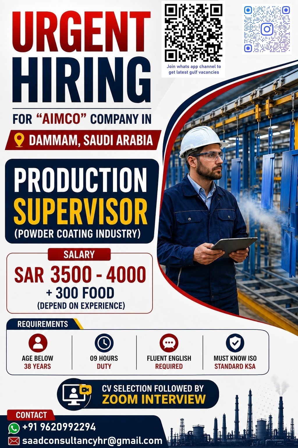 Production Supervisor (Powder Coating Industry)
