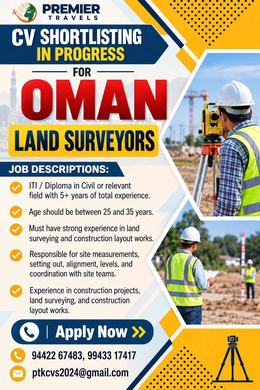 Land Surveyor — Premier Travels, Oman, Oman
