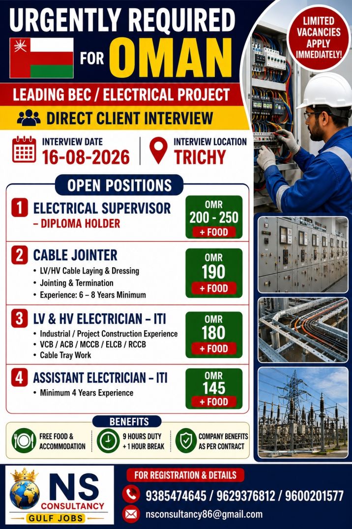 Leading Bec and Electrical Project requirement for oman — nsconsultancy, OMAN, OMAN