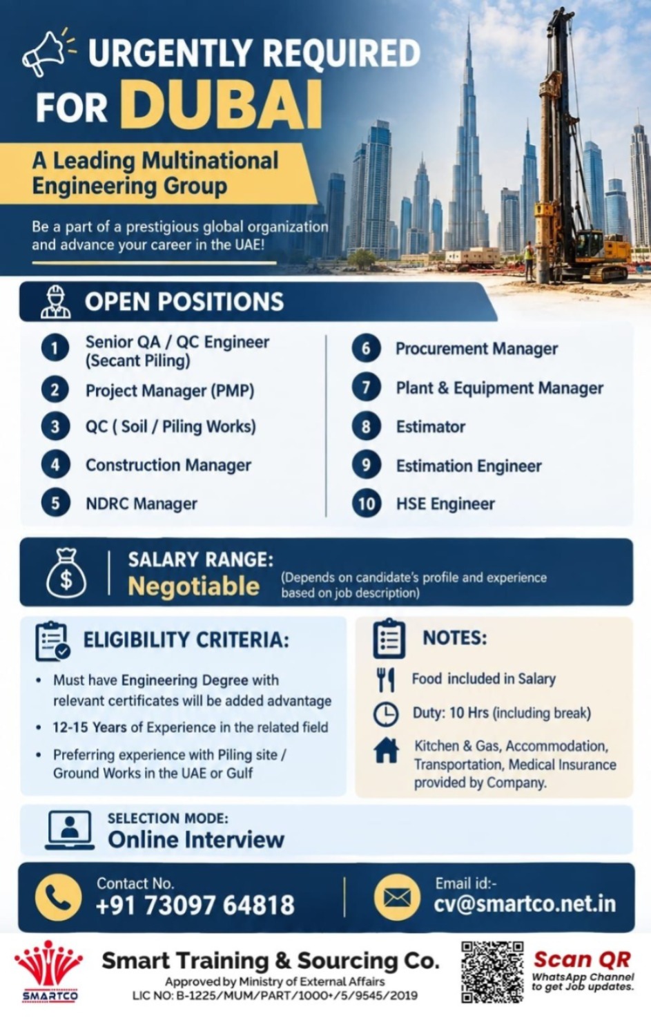 Multiple Engineering Positions for Dubai