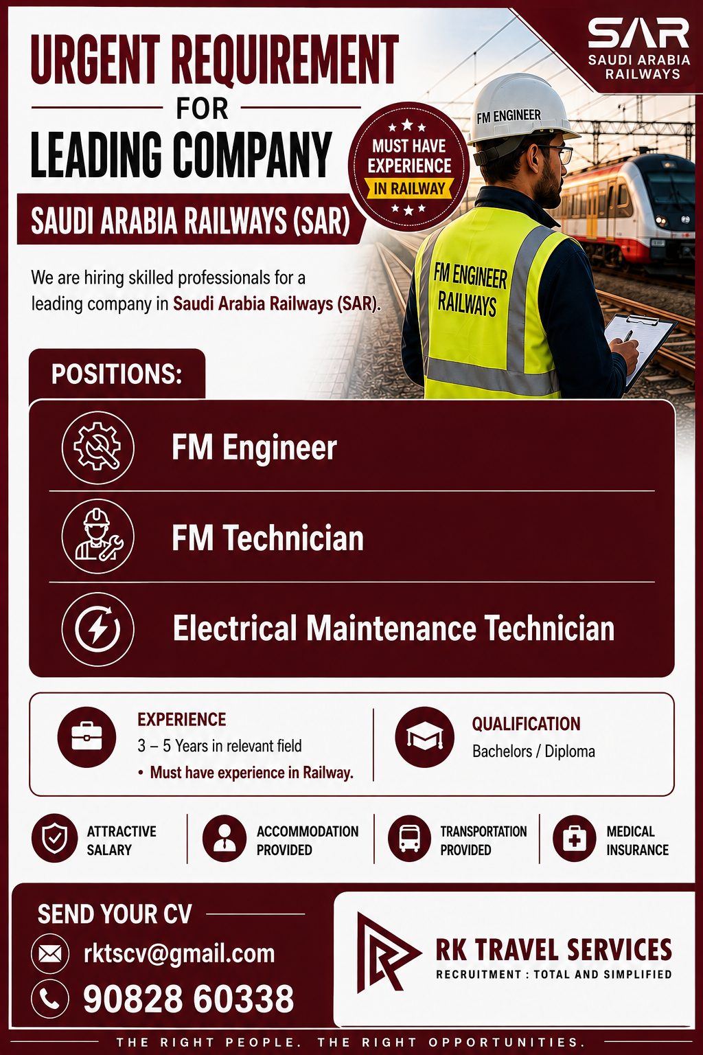 FM Engineer, FM Technician, Electrical Maintenance Technician (SAR)
