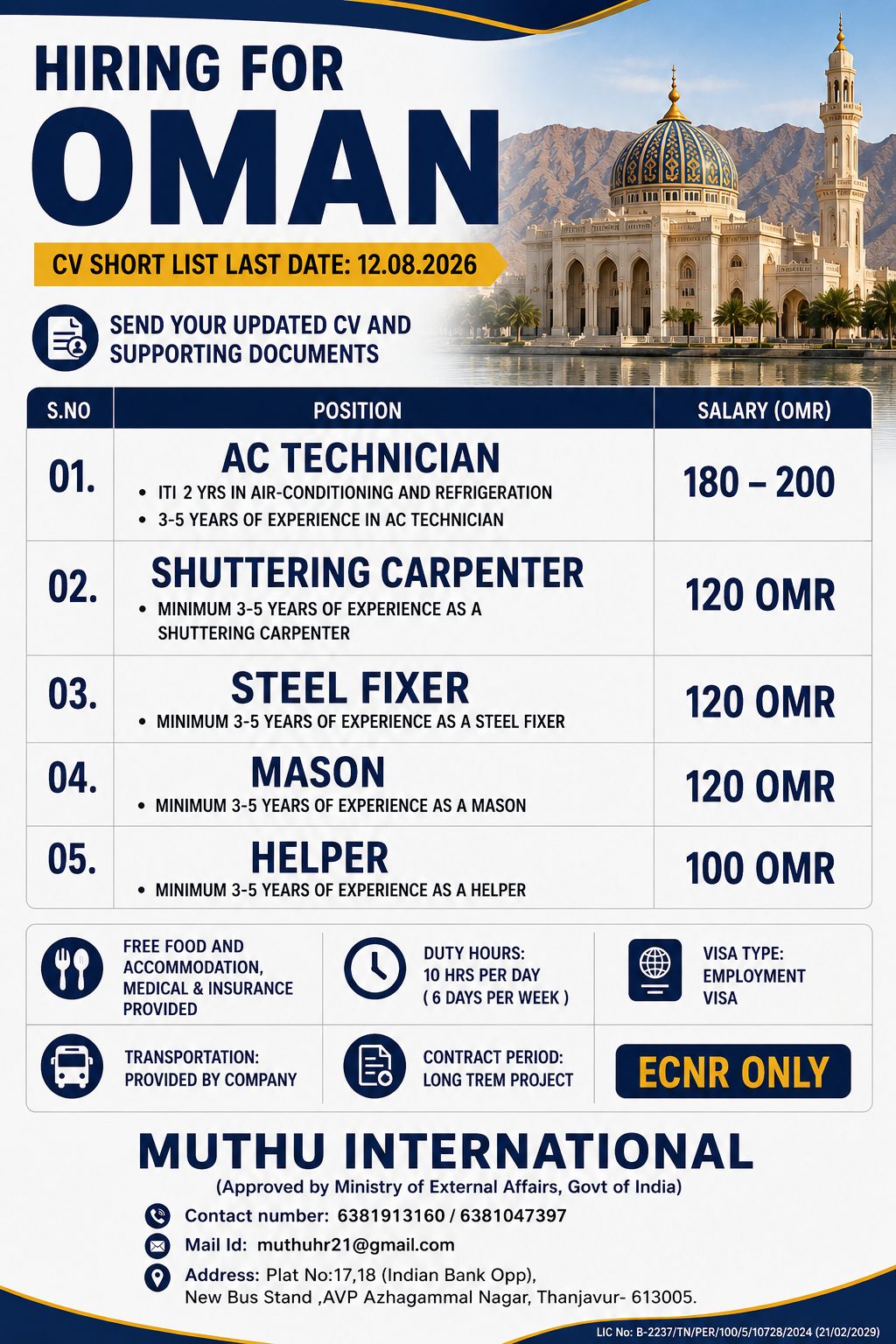 Steel fixerss..... — MUTHU INTERNATIONAL, OMAN, OMAN