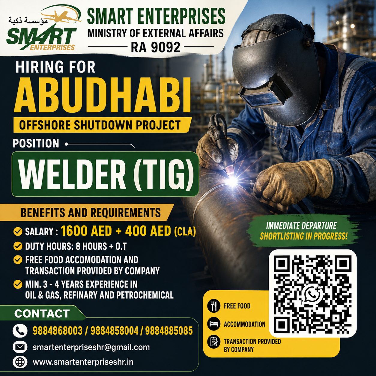 WELDER (TIG) — smartenterpriseshr@gmail.com, UAE