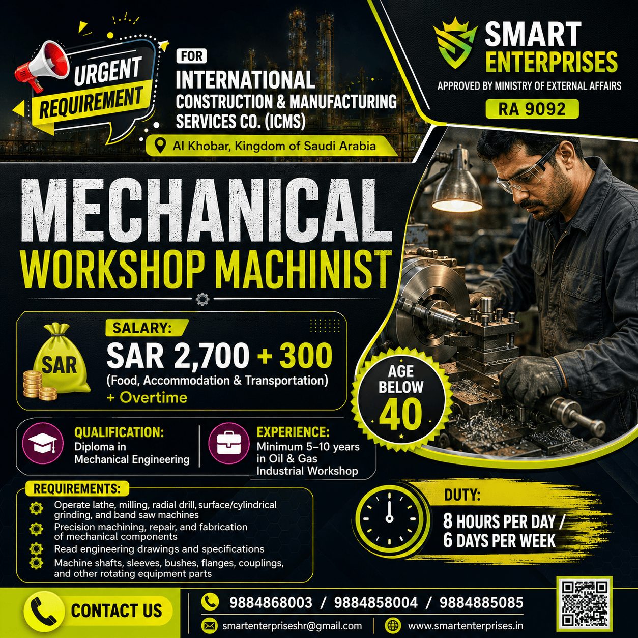 Mechanical Workshop Machinist