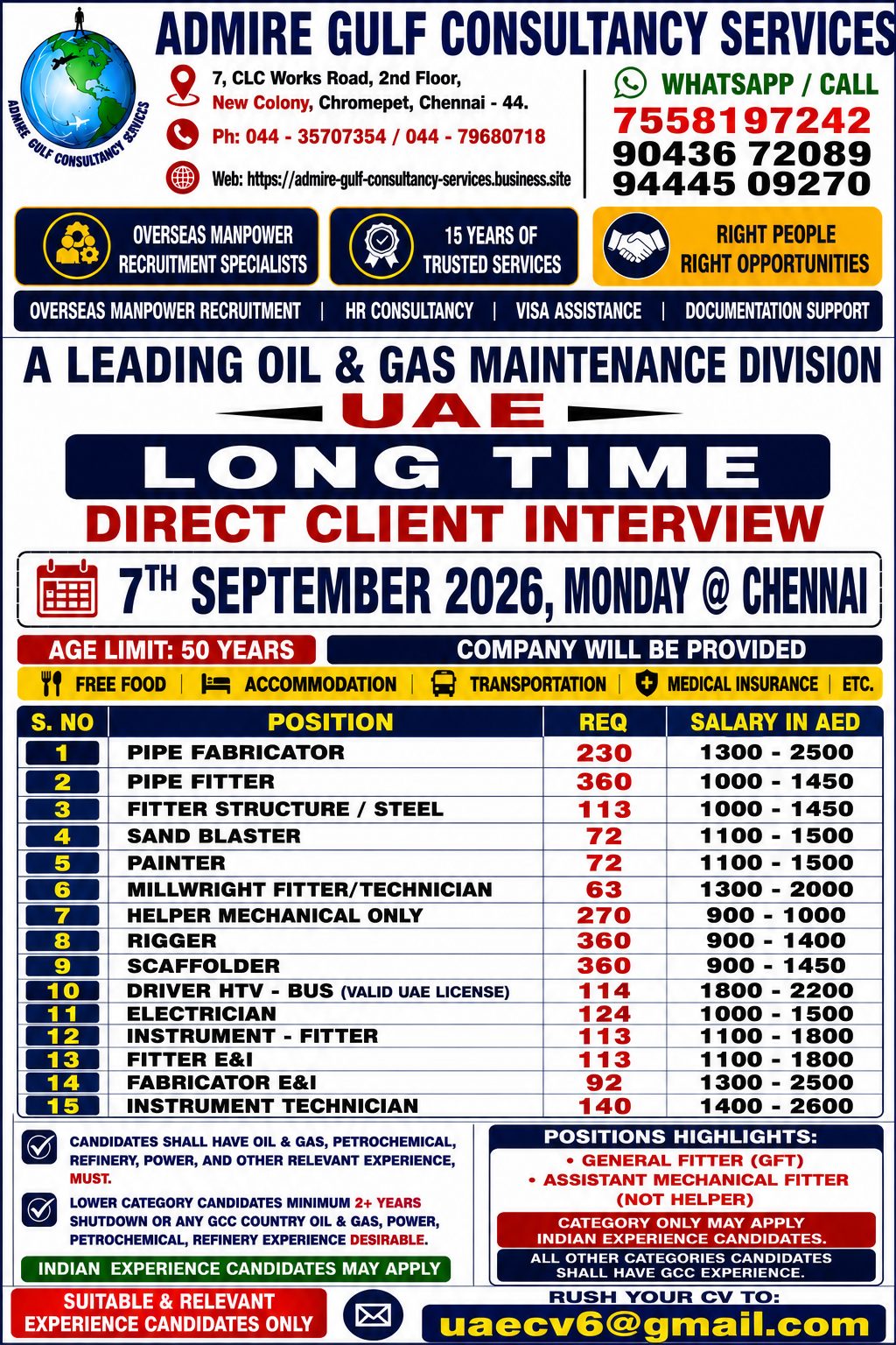 Oil & Gas Maintenance Division - UAE Long Time Direct Client Interview