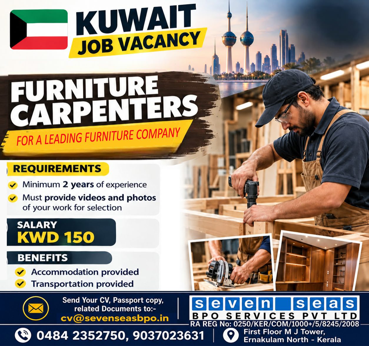 WE ARE HIRING FOR KUWAIT - FURNITURE CARPENTER