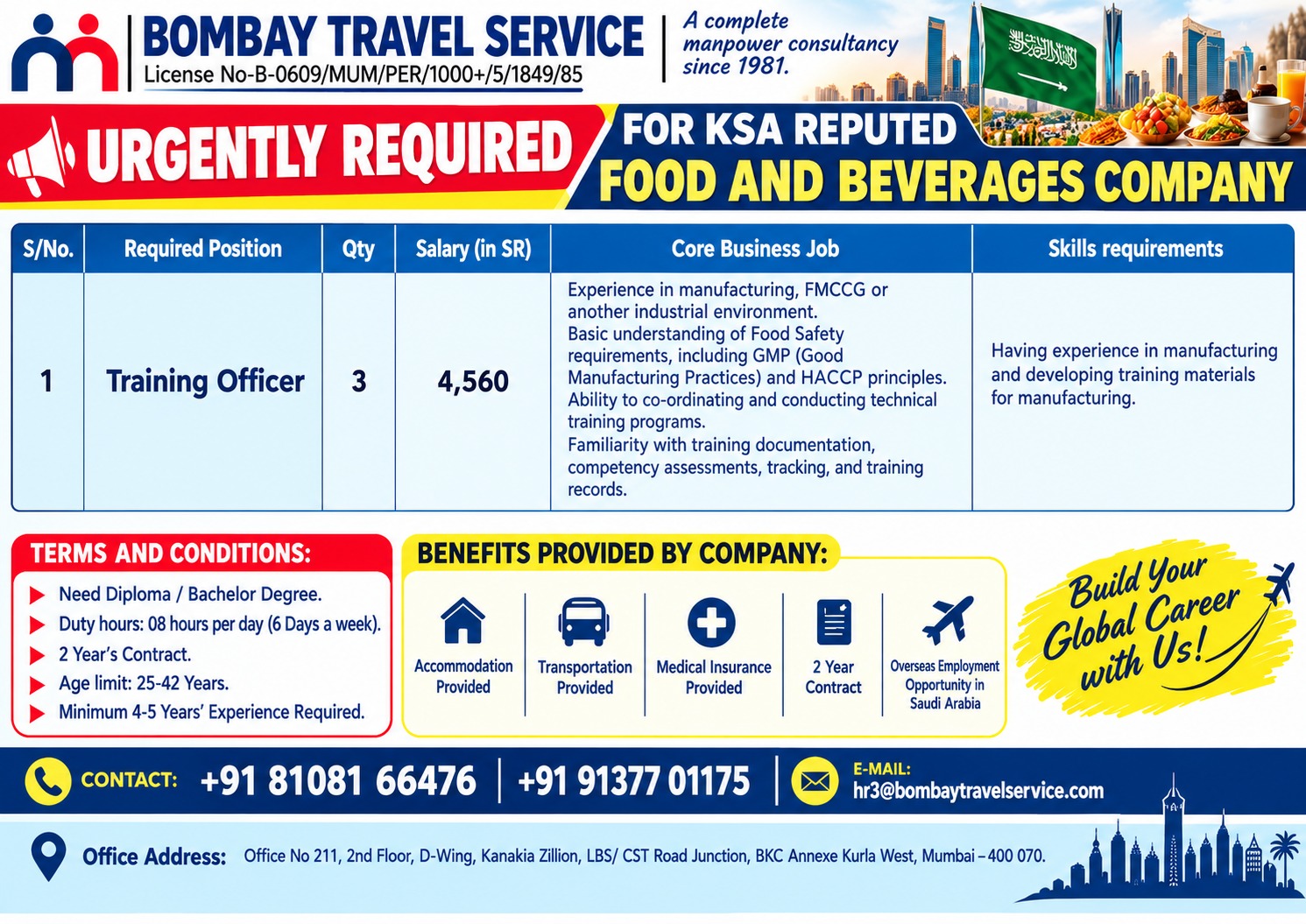 We are urgently seeking profiles for below mentioned category