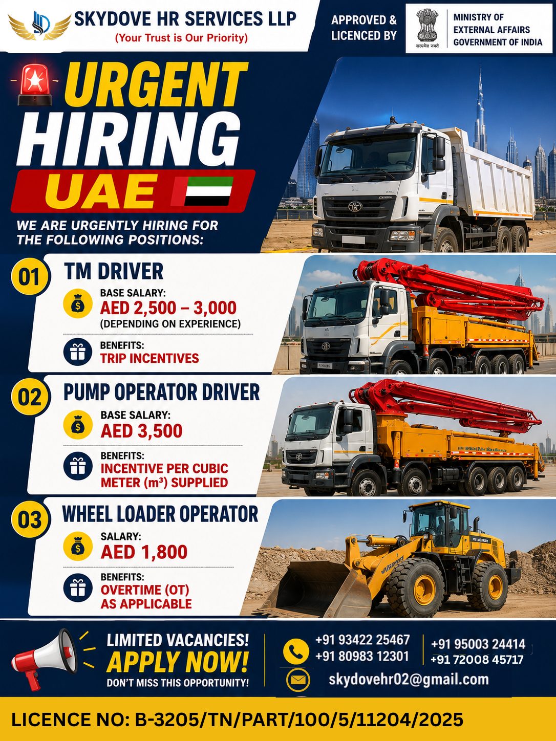 Urgent Hiring - UAE — SKY DOVE HR SERVICES LLP, UAE, UAE