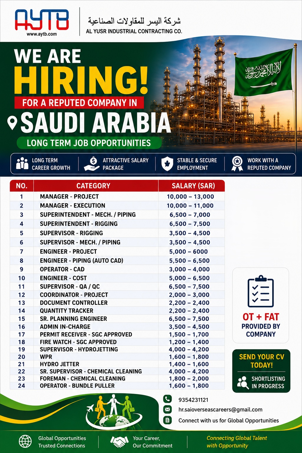 We're Hiring for Saudi Arabia!