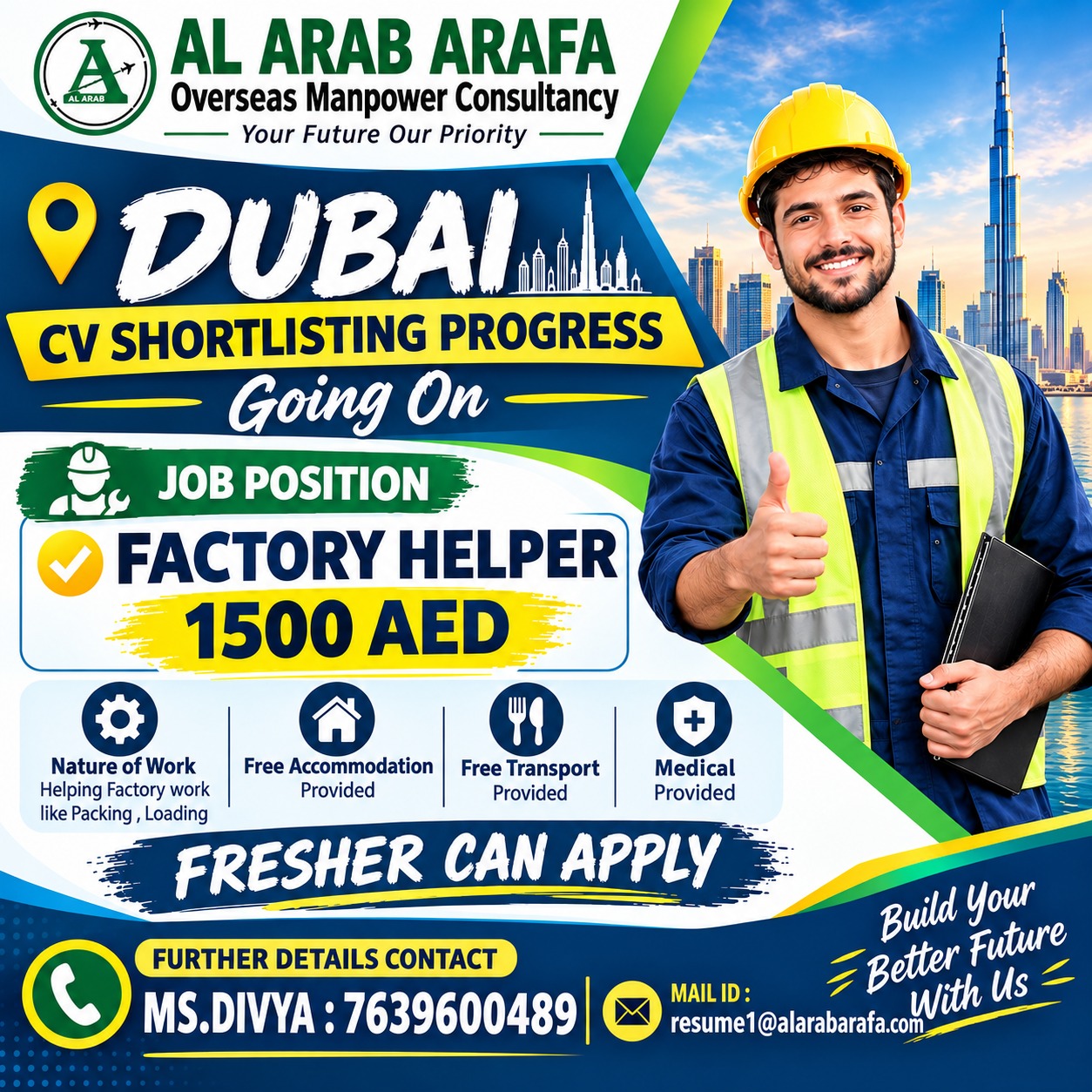 factory helper — Al Arab Arafa Consultancy Pvt LTD, UAE