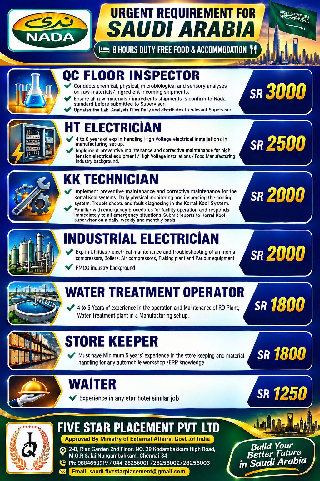 URGENT REQUIREMENT FOR SAUDI ARABIA - AL NADA  DAIRY