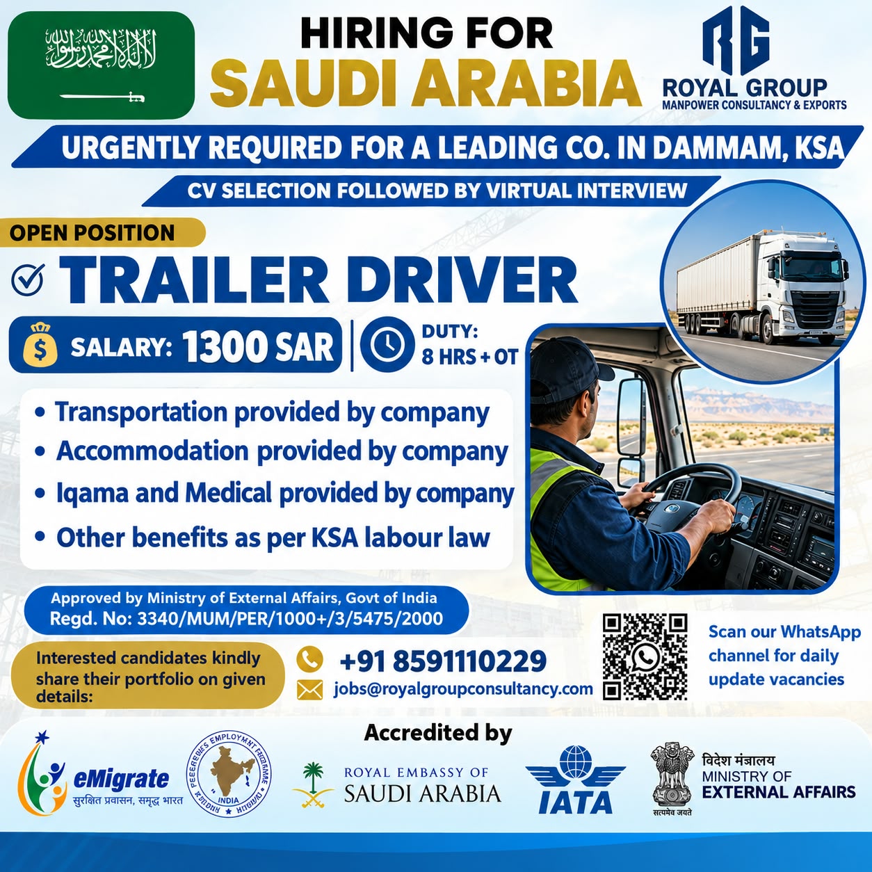 Trailer Driver — Royal Group, Saudi Arabia