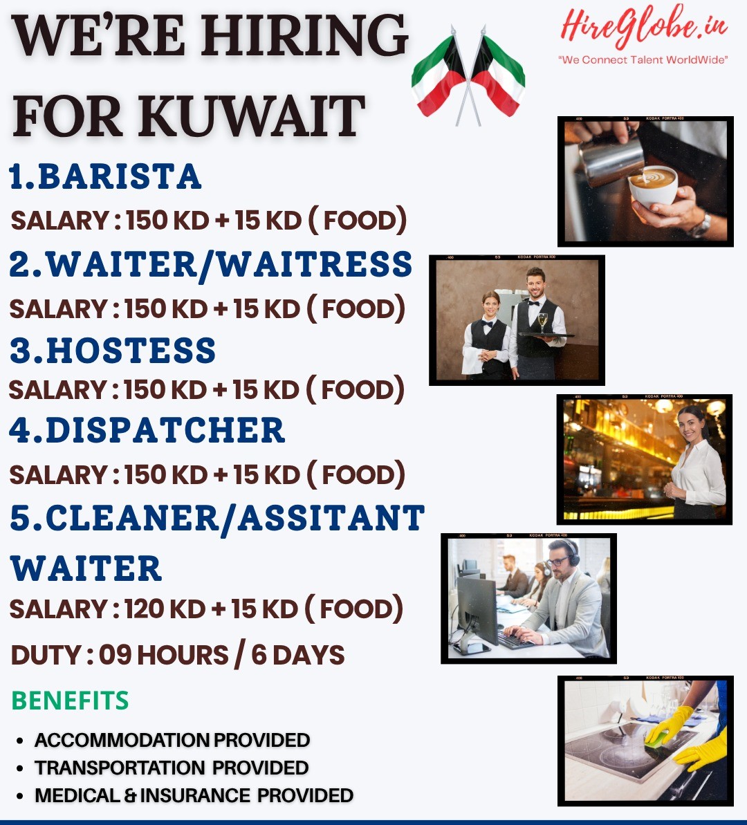 Multiple Positions Hiring for Kuwait