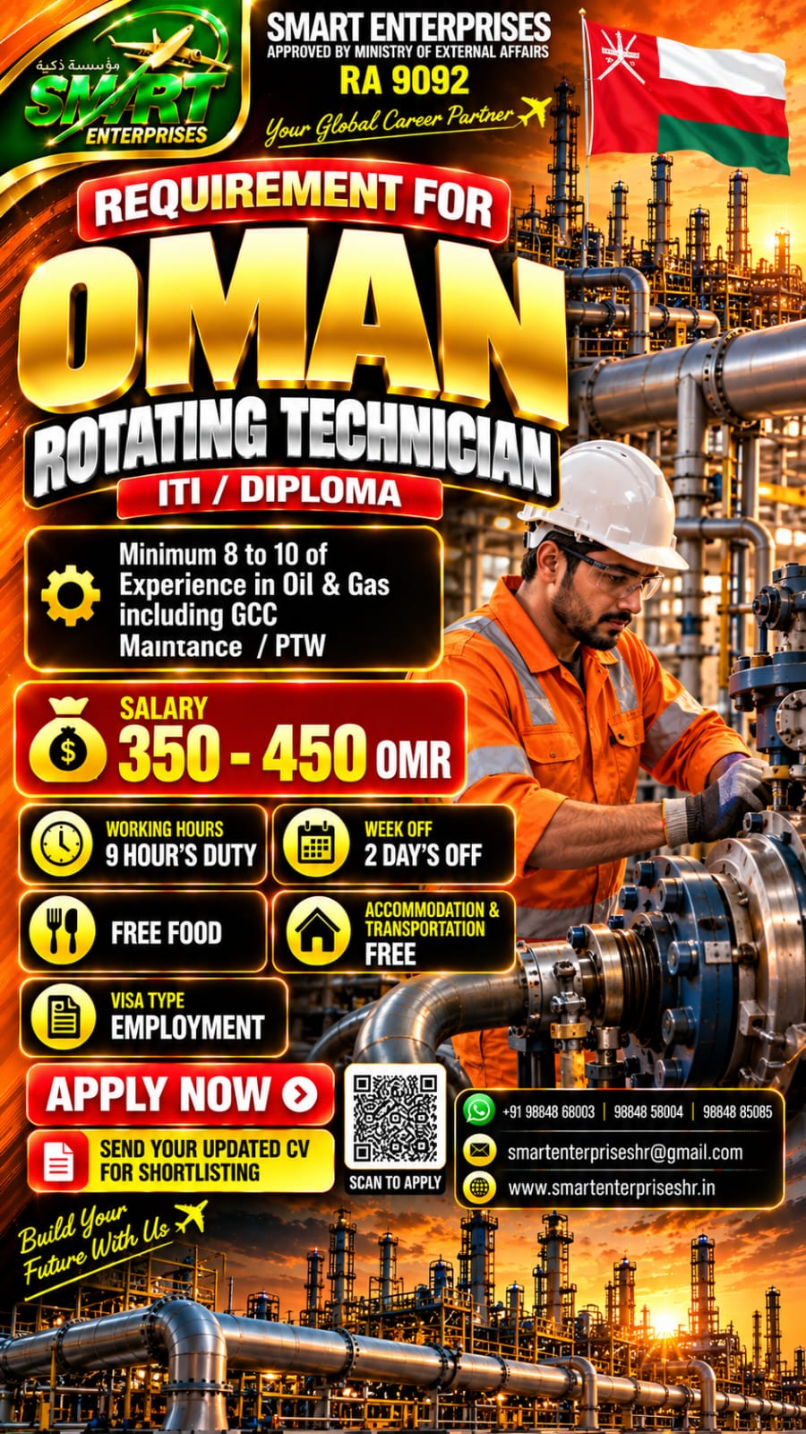 ROTATING TECHNICIAN — smartenterpriseshr@gmail.com, SINGAPORE, SINGAPORE