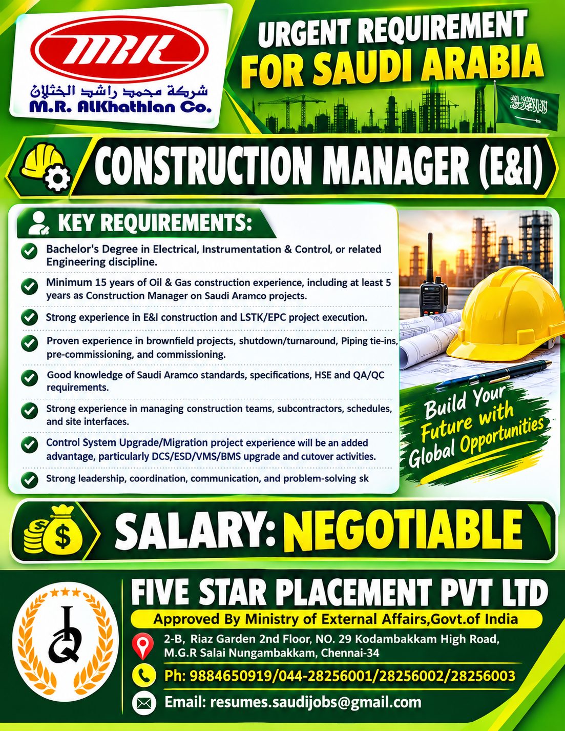 URGENT REQUIREMENT FOR SAUDI ARABIA 1
