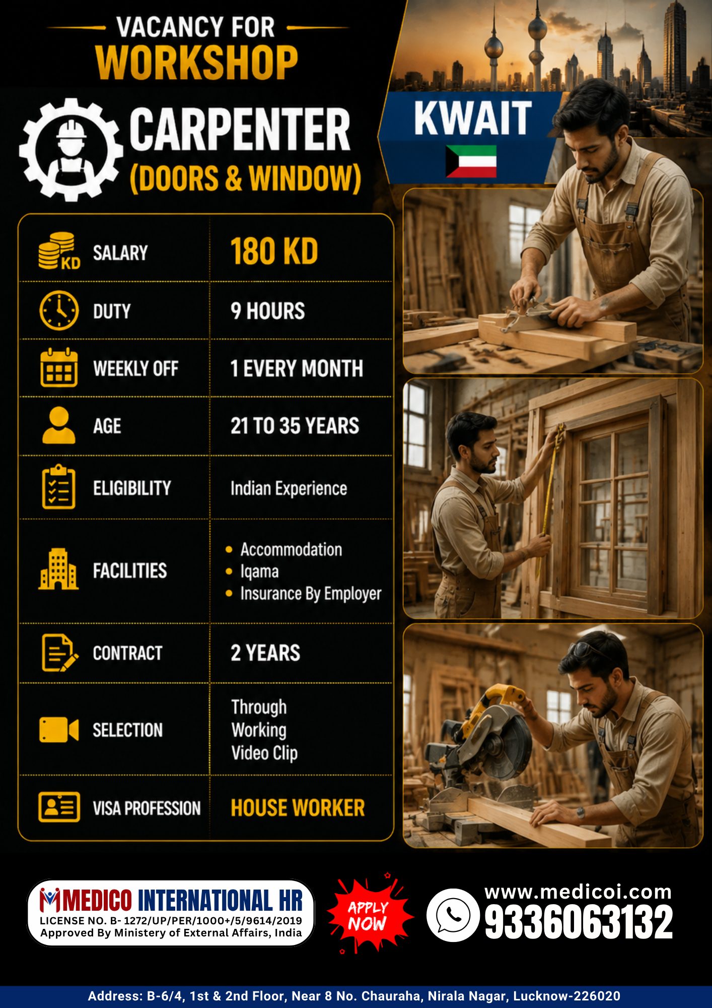 Workshop Carpenter (Doors & Window)