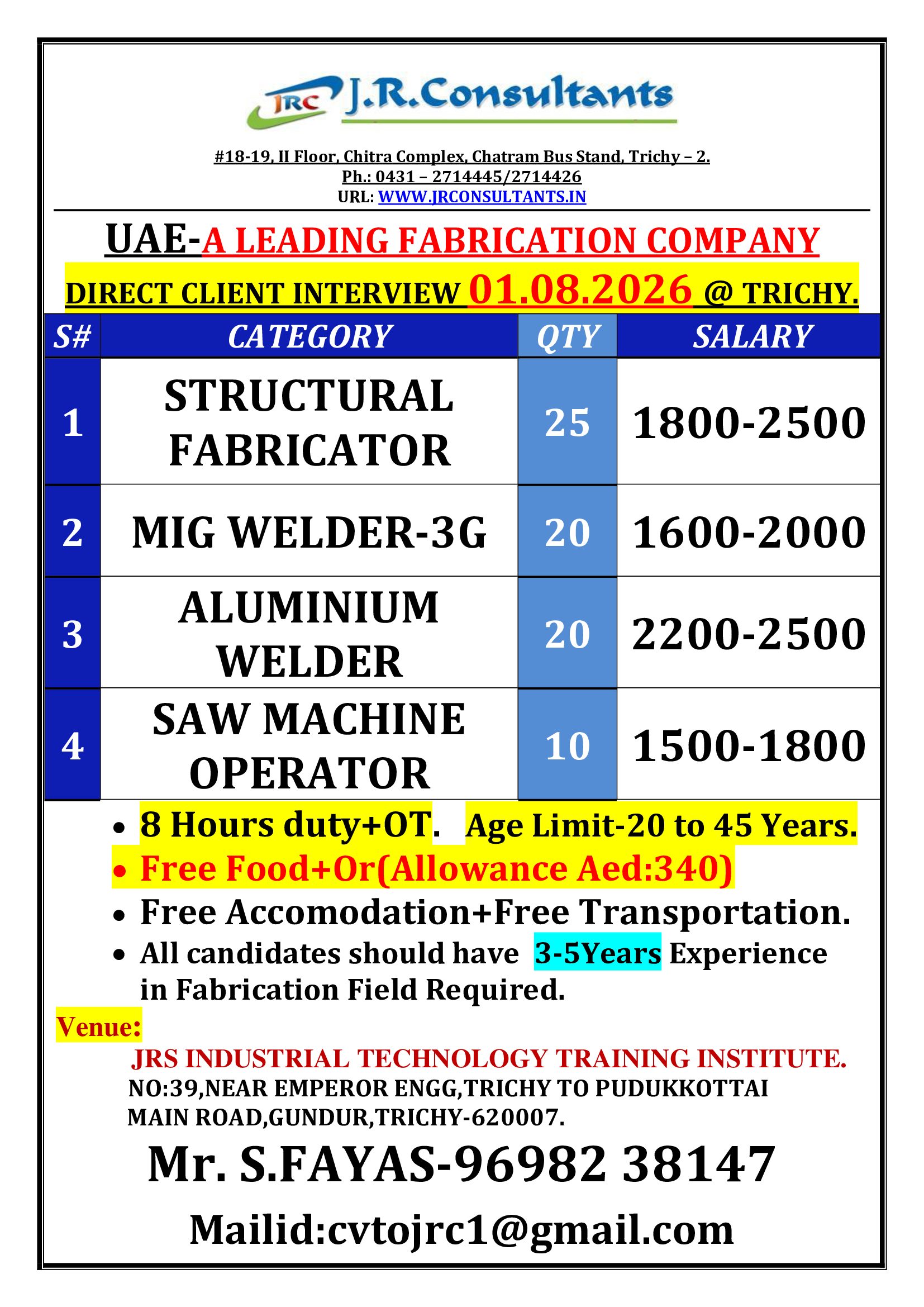 WELDER,FABRICATOR,SAW OPERATOR