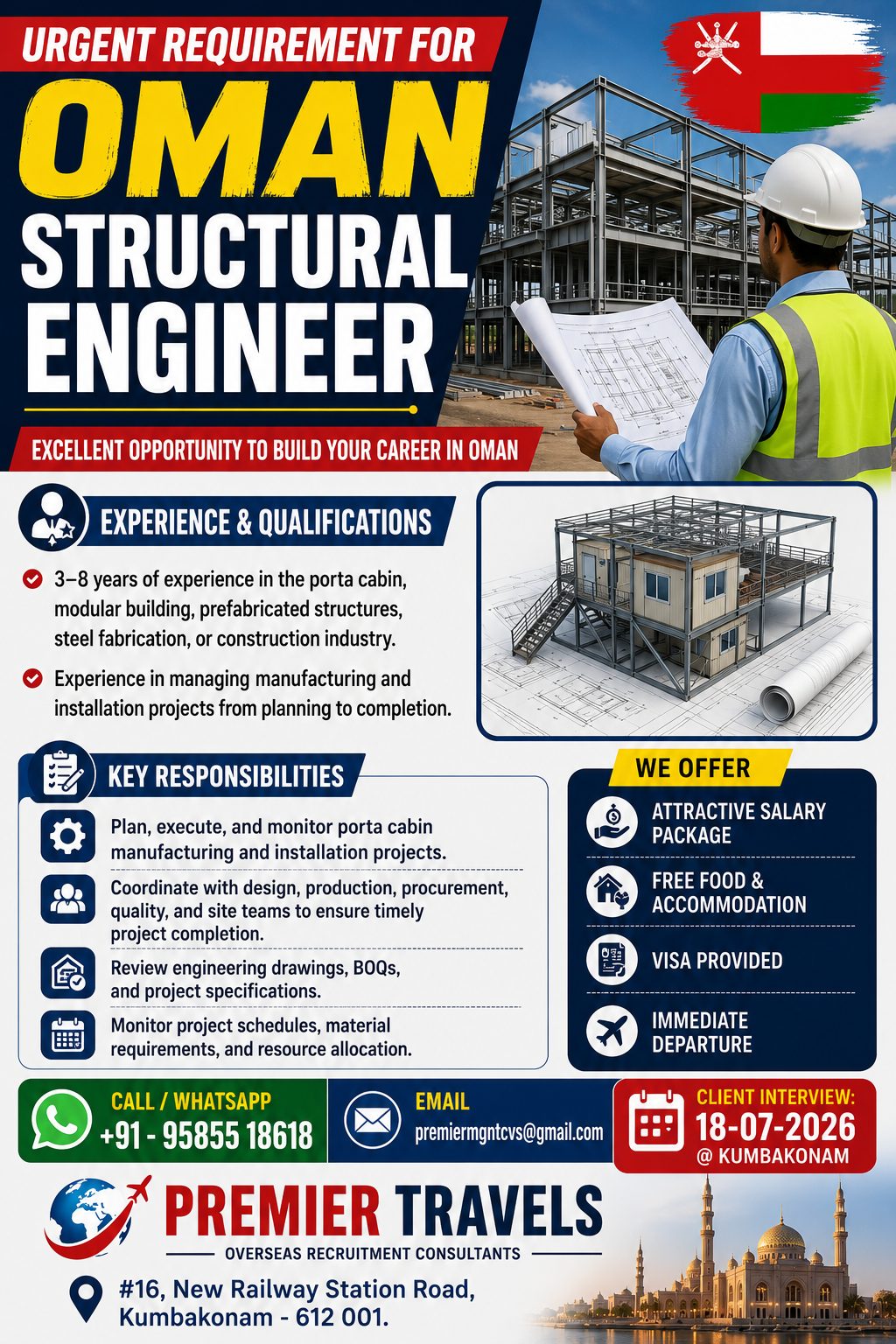 Structural Engineer — Premier Travels, OMAN