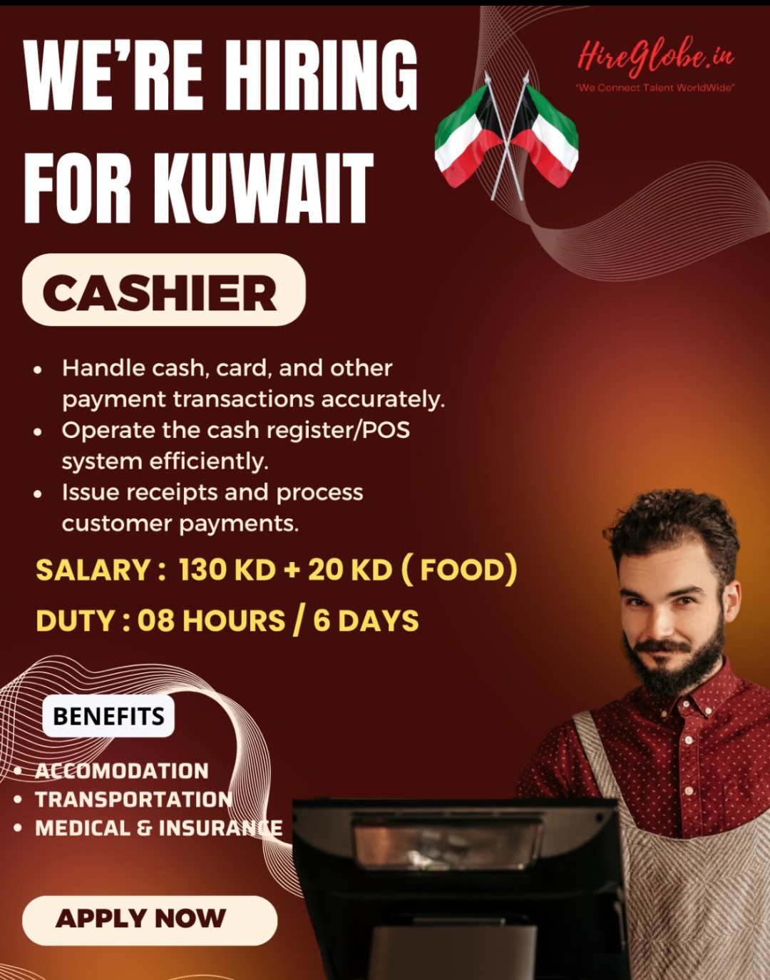 Cashier — Hire Glob.In, Kuwait, Kuwait