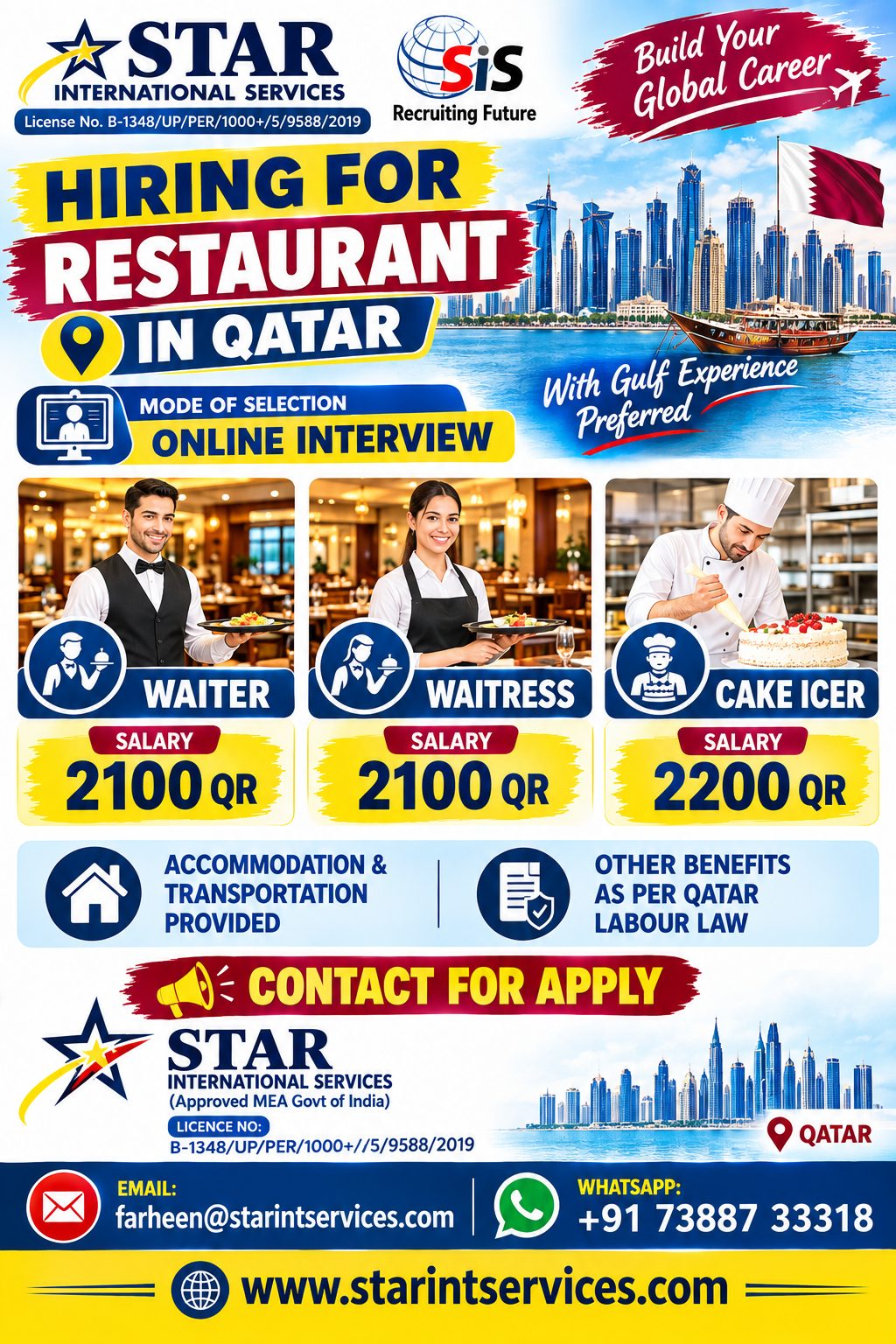 Restaurant Staff - Qatar