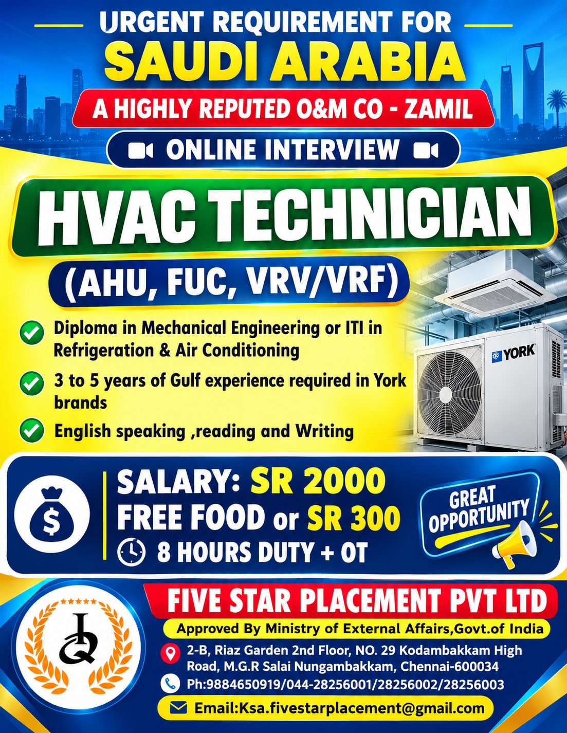 URGENT REQUIREMENT FOR SAUDI ARABIA A HIGHLY REPUTED O&M CO - ZAMIL