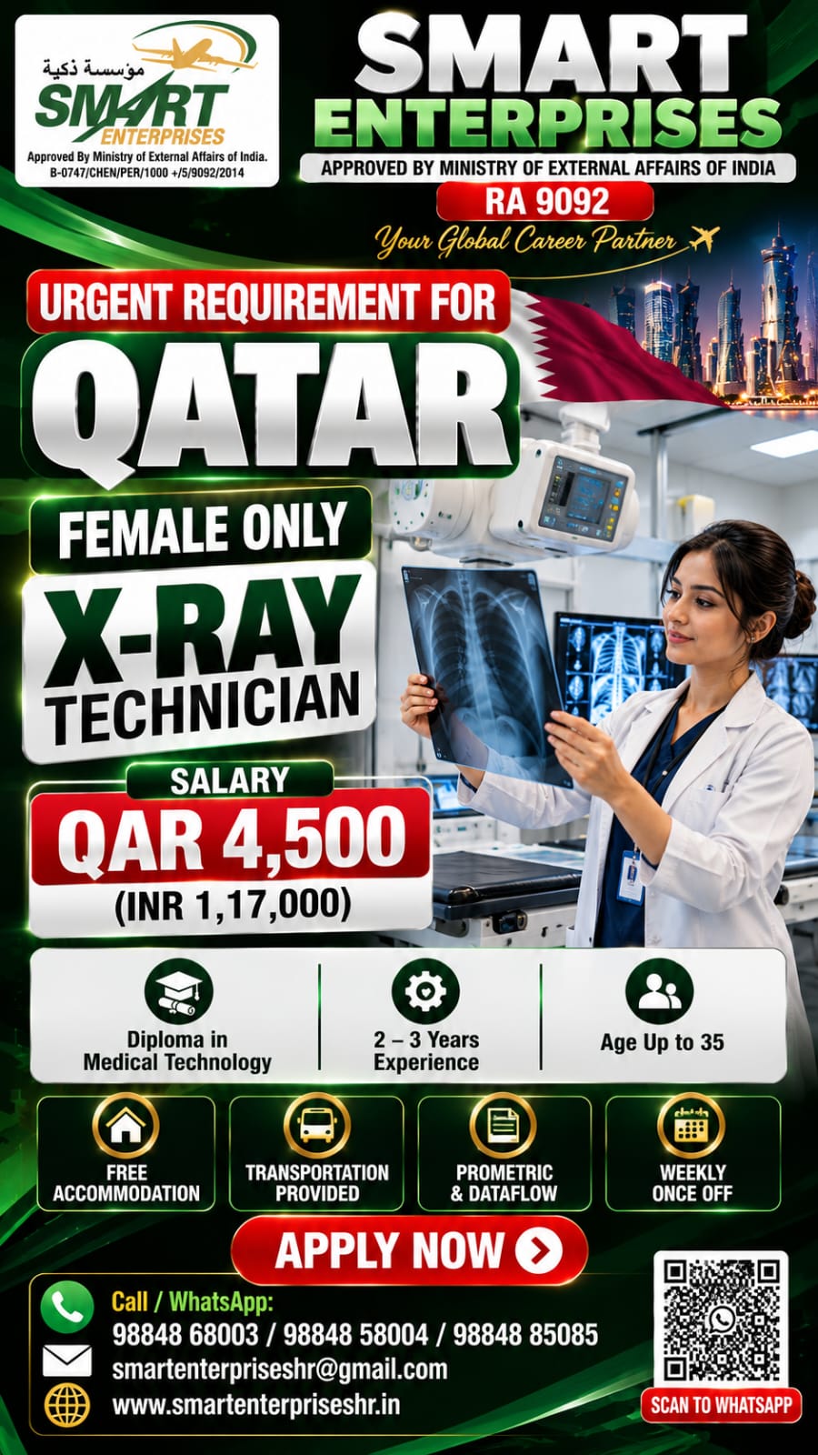 REQUIRES X RAY TECHNICIAN