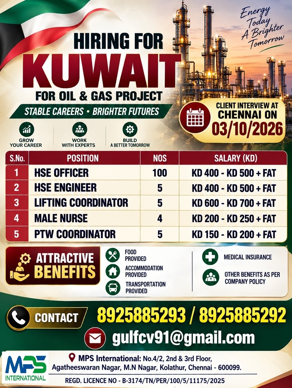 Oil & Gas Project - Kuwait — MPS INTERNATIONAL, Kuwait, Kuwait
