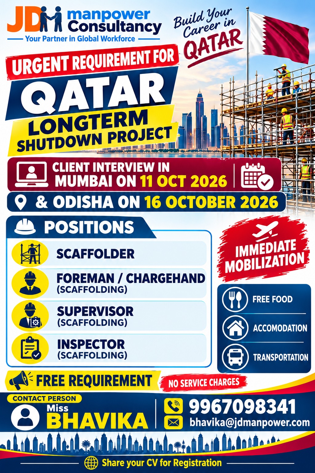 Longterm Shutdown Project - Qatar — JD Manpower Consultancy, Qatar, Qatar
