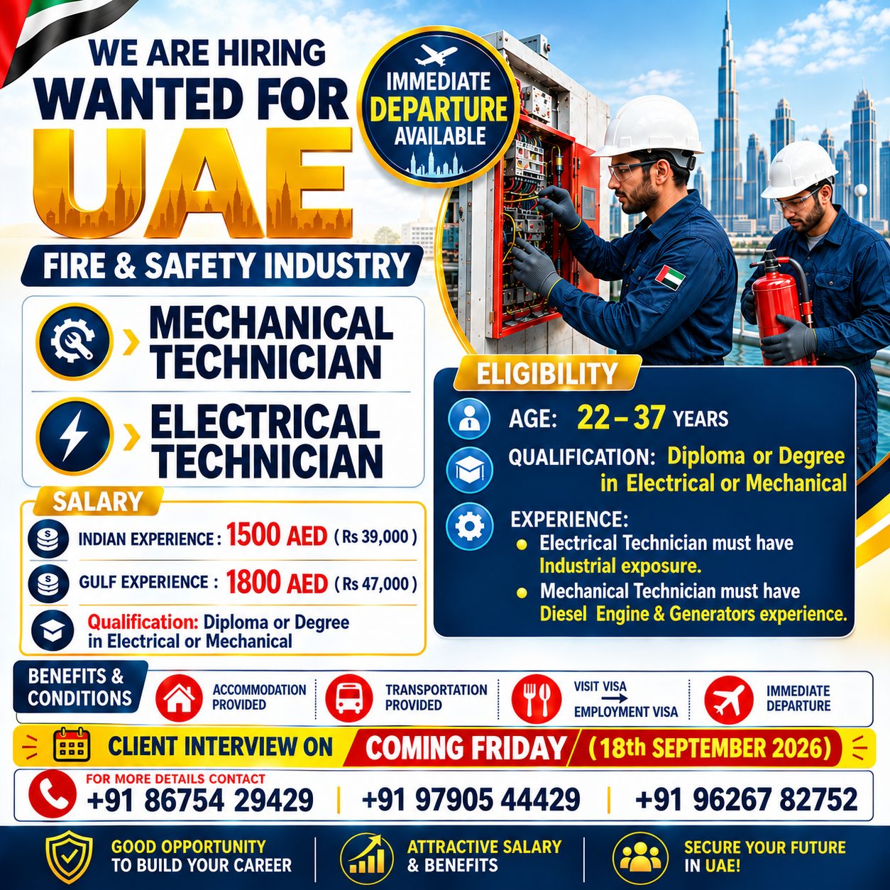 Fire & Safety Industry Technicians — TIZ Consultancy India Private Limited, United Arab Emirates, United Arab Emirates