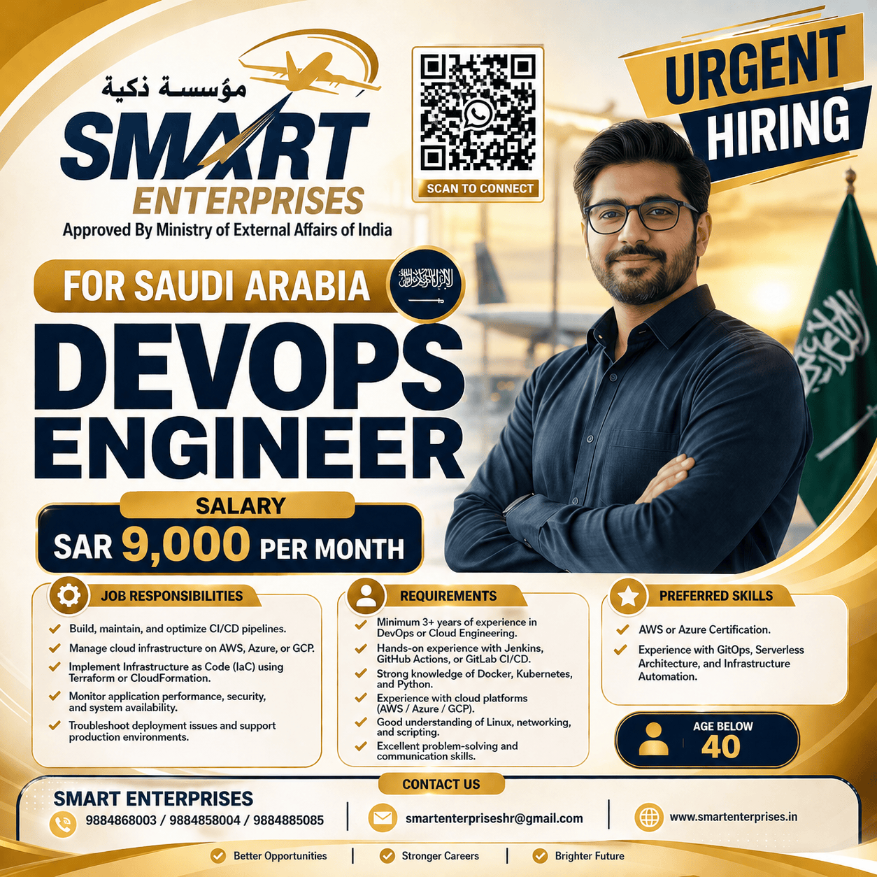 DEVOPS ENGINEER — smartenterpriseshr@gmail.com, SAUDI ARABIA, SAUDI ARABIA