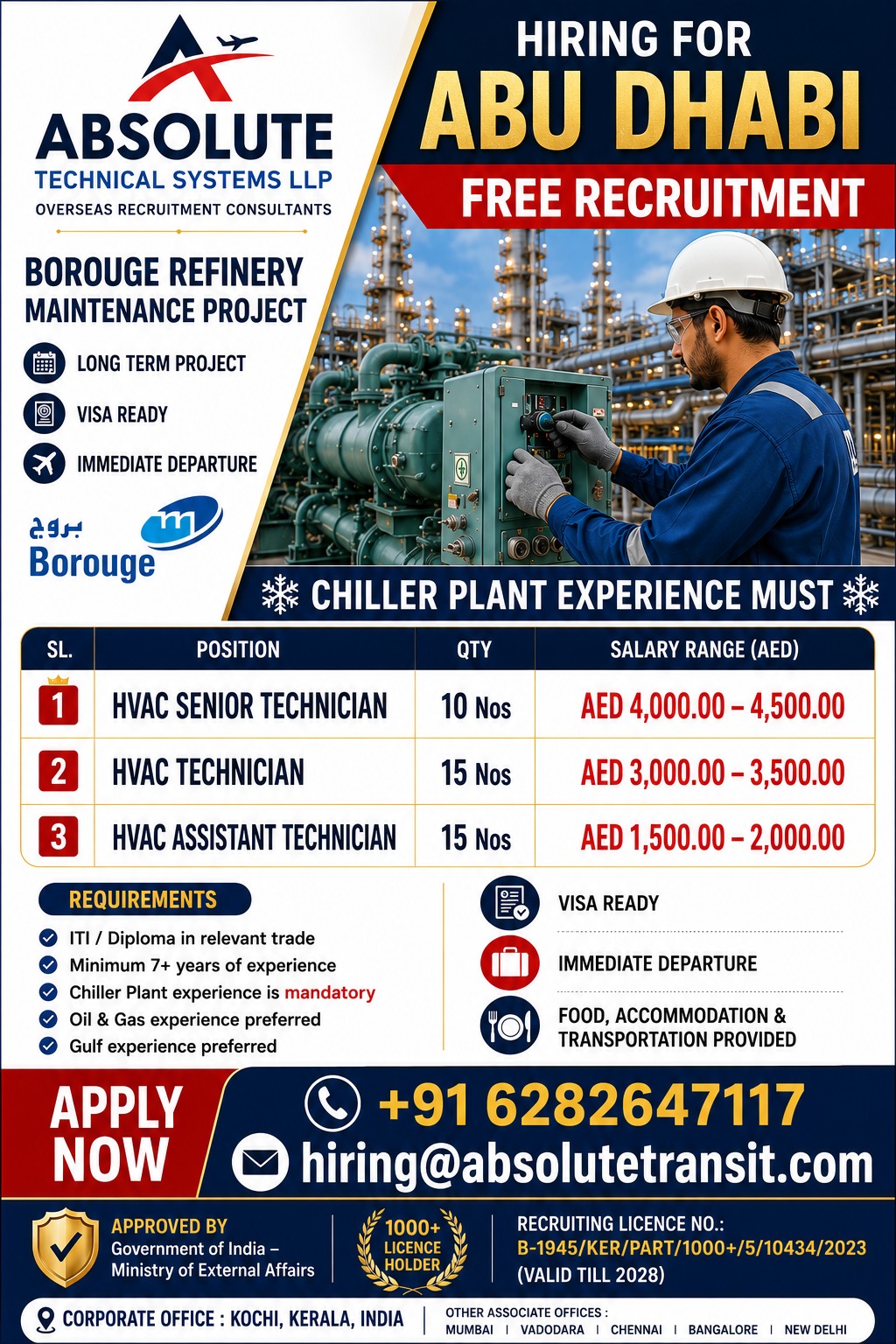 Borouge Refinery Maintenance Project - Chiller Plant — Absolute Technical Systems LLP, United Arab Emirates, United Arab Emirates