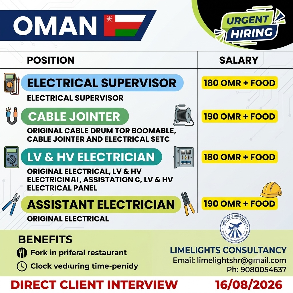 Electrical Positions - Urgent Hiring