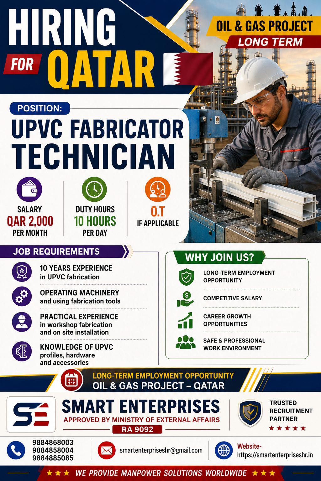 UPVC FABRICATOR TECHNICIAN