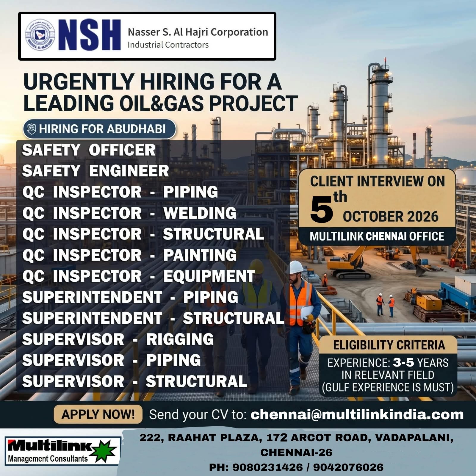 Leading Oil & Gas Project - Abu Dhabi — MULTILINK
MANAGEMENT
CONSULTANTS PVT.
LTD, United Arab Emirates, United Arab Emirates