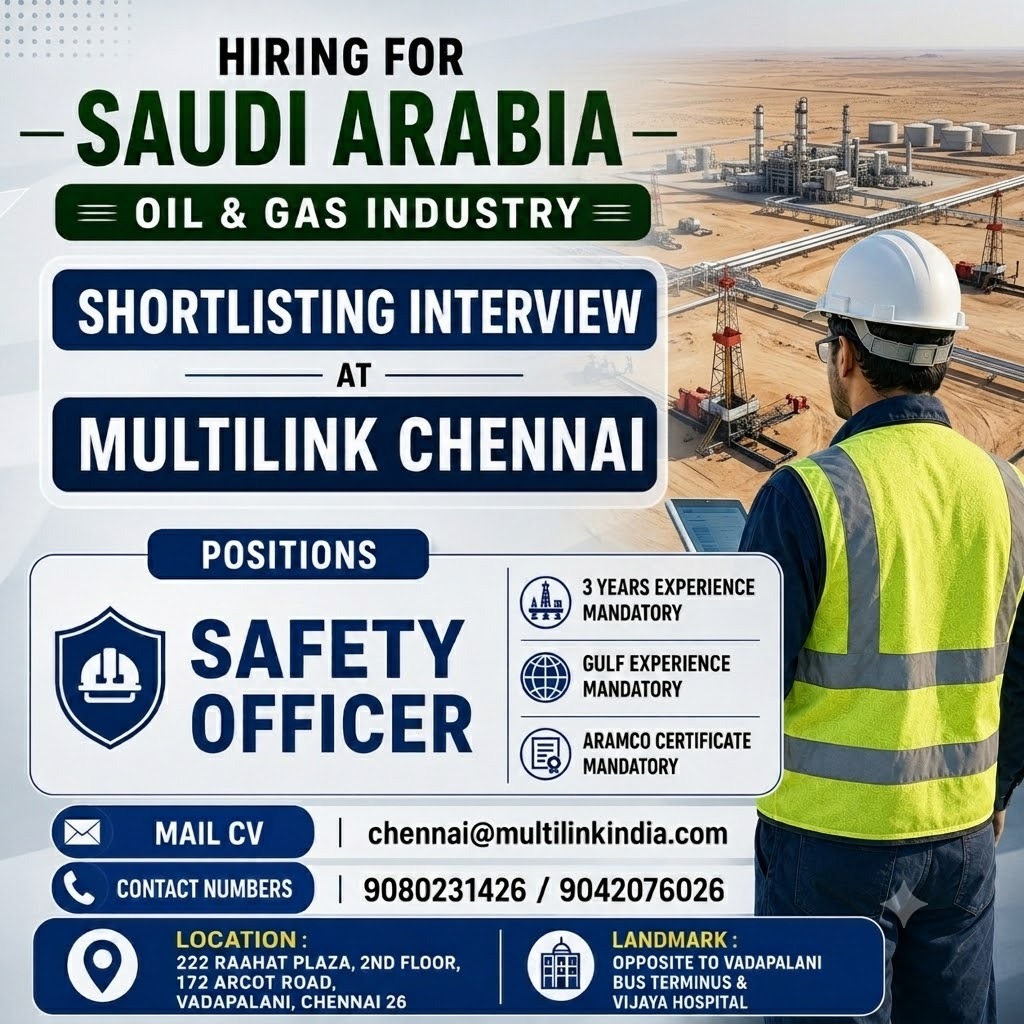 Safety Officer - Saudi Arabia Oil & Gas Industry