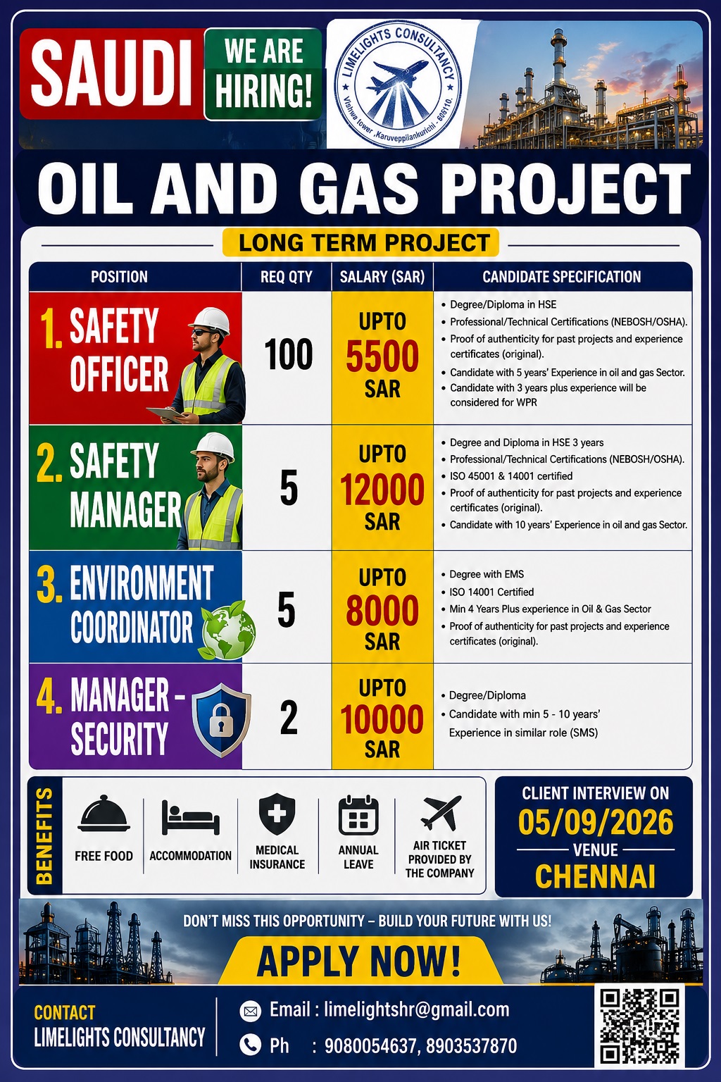 Oil and Gas Project - Long Term — Limelights consultant, Saudi Arabia, Saudi Arabia