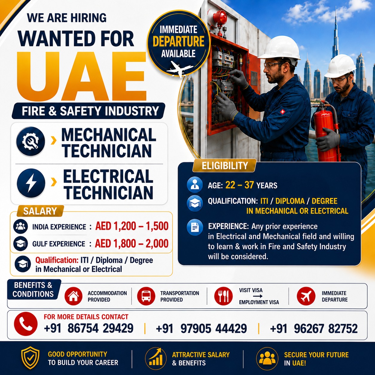 Fire & Safety Industry Technicians — TIZ Consultancy India Private Limited, UAE