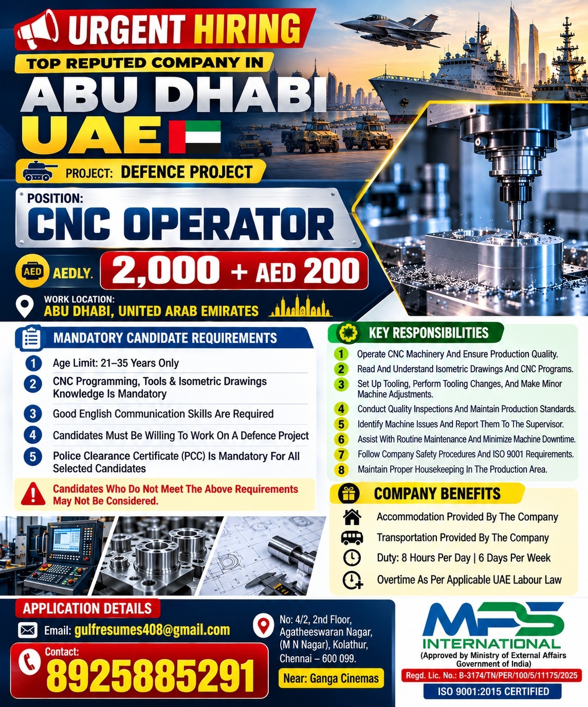 CNC Operator - Defence Project