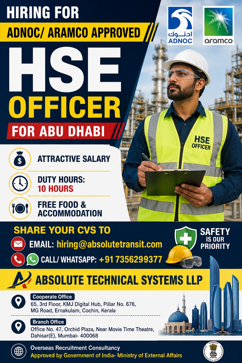 HSE OFFICER FOR ADNOC PROJECT — Absolute Technical Systems LLP, ABU DHABI