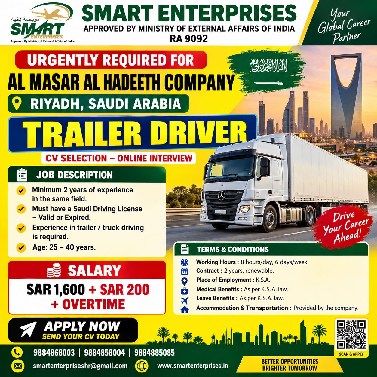 TRAILER DRIVER SAUDI ARABIA