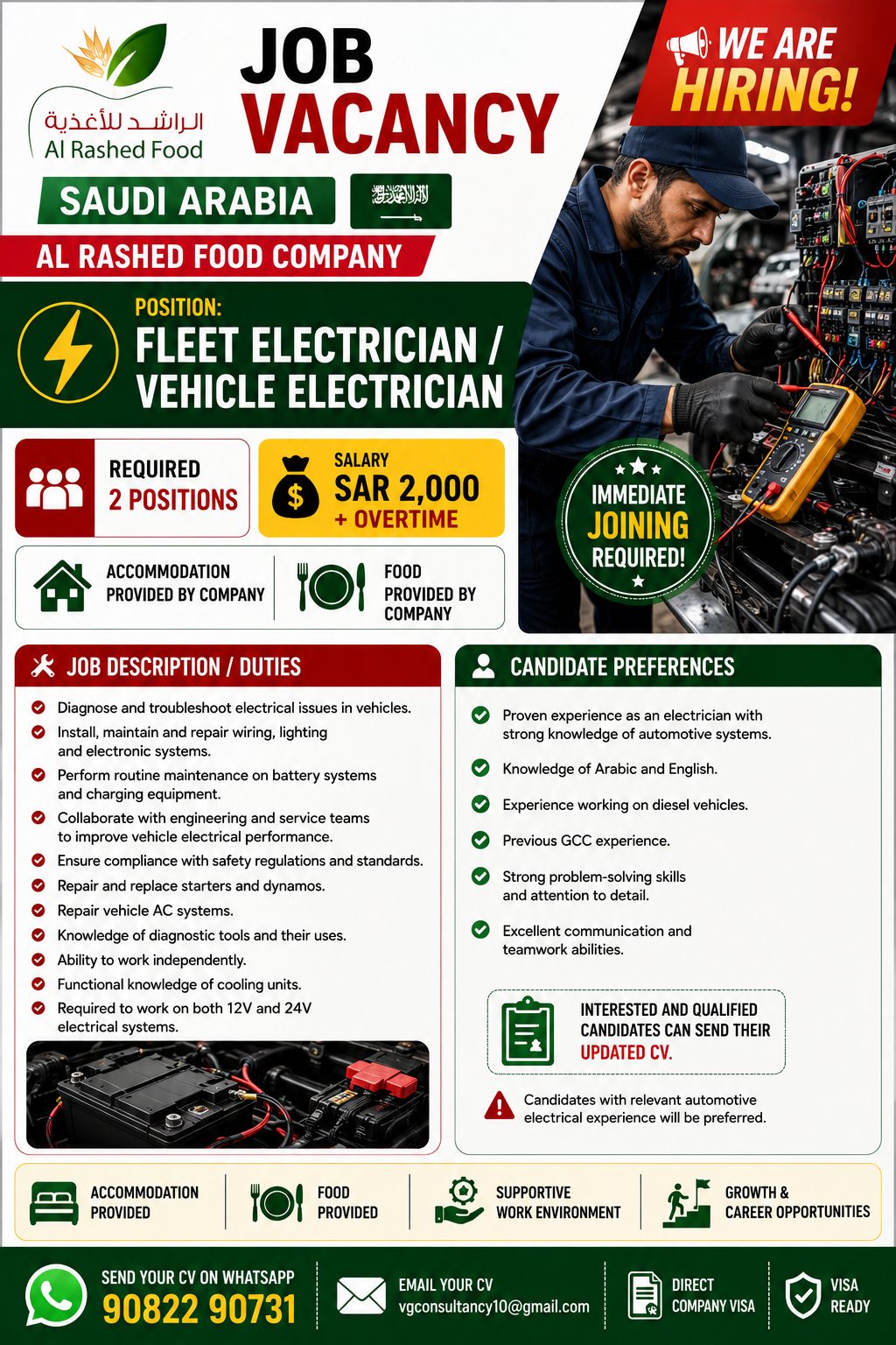 Fleet Electrician / Vehicle Electrician